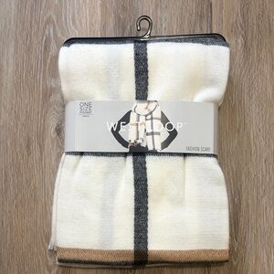 West Loop Plaid Scarf in Black, Cream and Tan